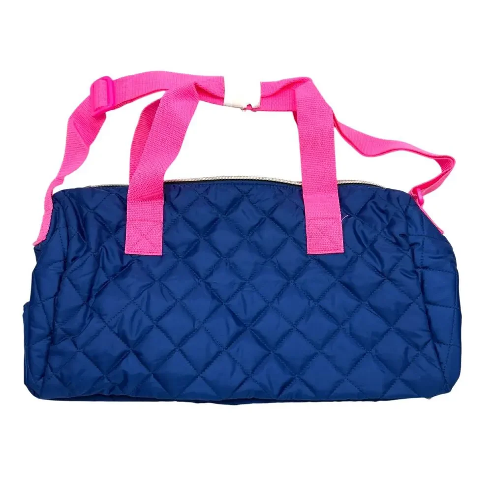 Live Justice Pink Blue Quilted Duffel Gym Dance Bag NWT 18x10x8